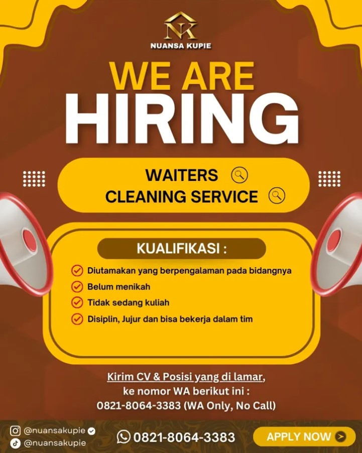 loker medan 05 apil 2024 waiters